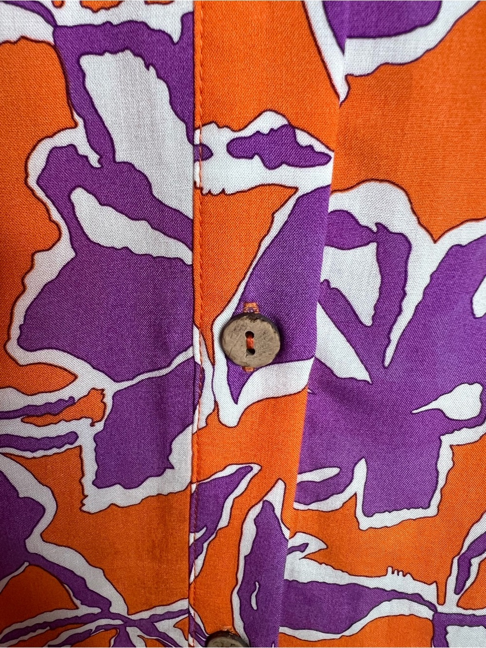 PrettyGarden Orange Purple Floral Design Button-Front Blouse. Size Small. NWT. - Picture 8 of 15